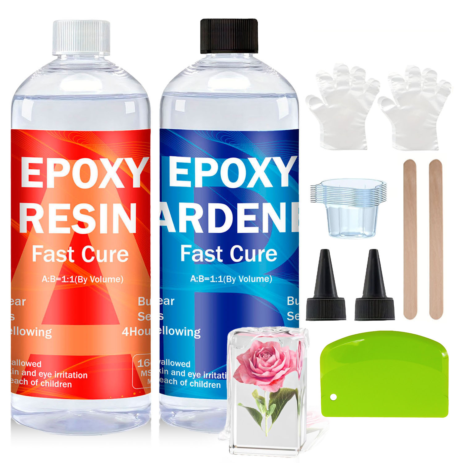 Resin Jewelry Kit - Clear Epoxy Resin Kit 8oz/16oz/32oz Bubble