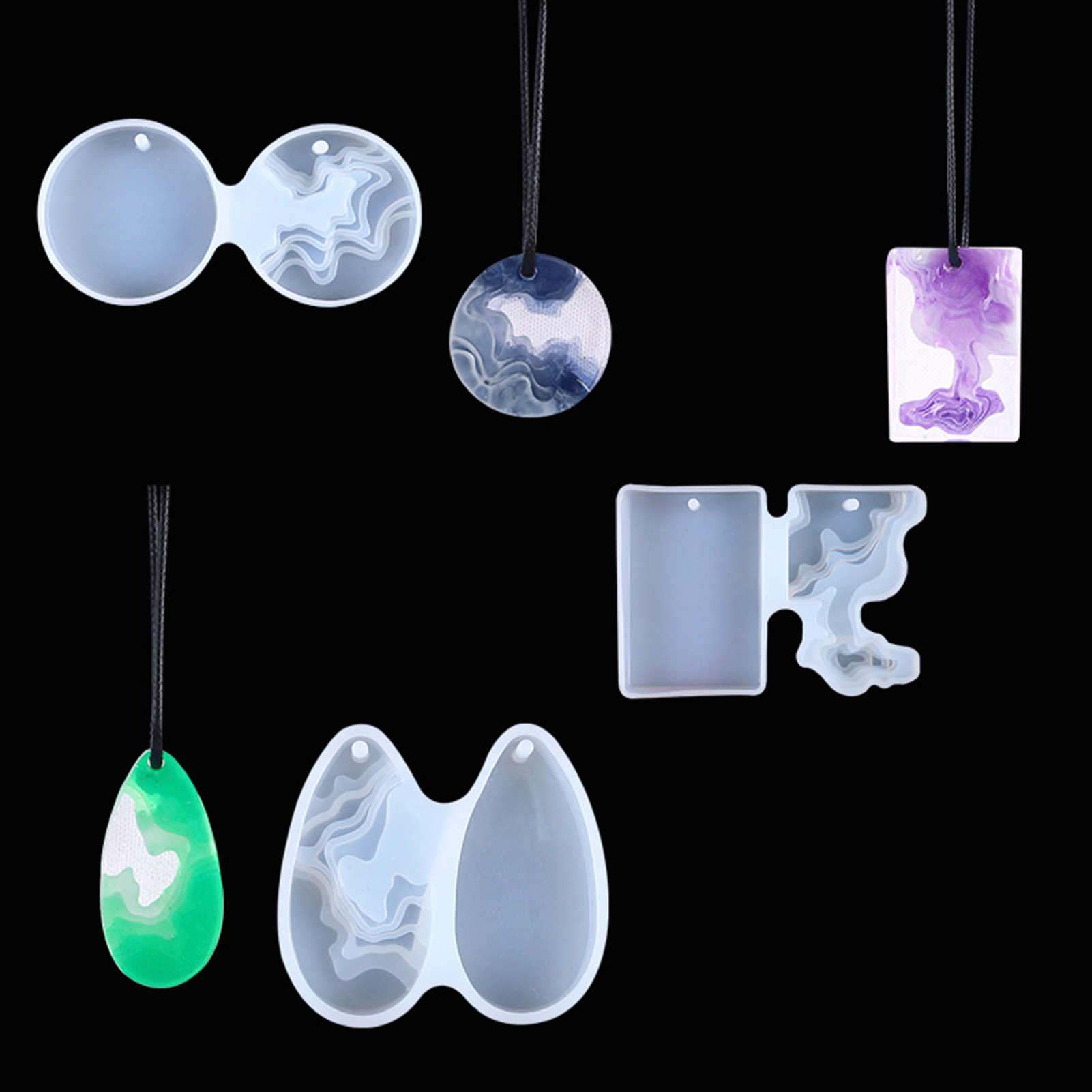 3pcs DIY Crystal Mold Set Roun - Geode Mold Silicone 评论和价格