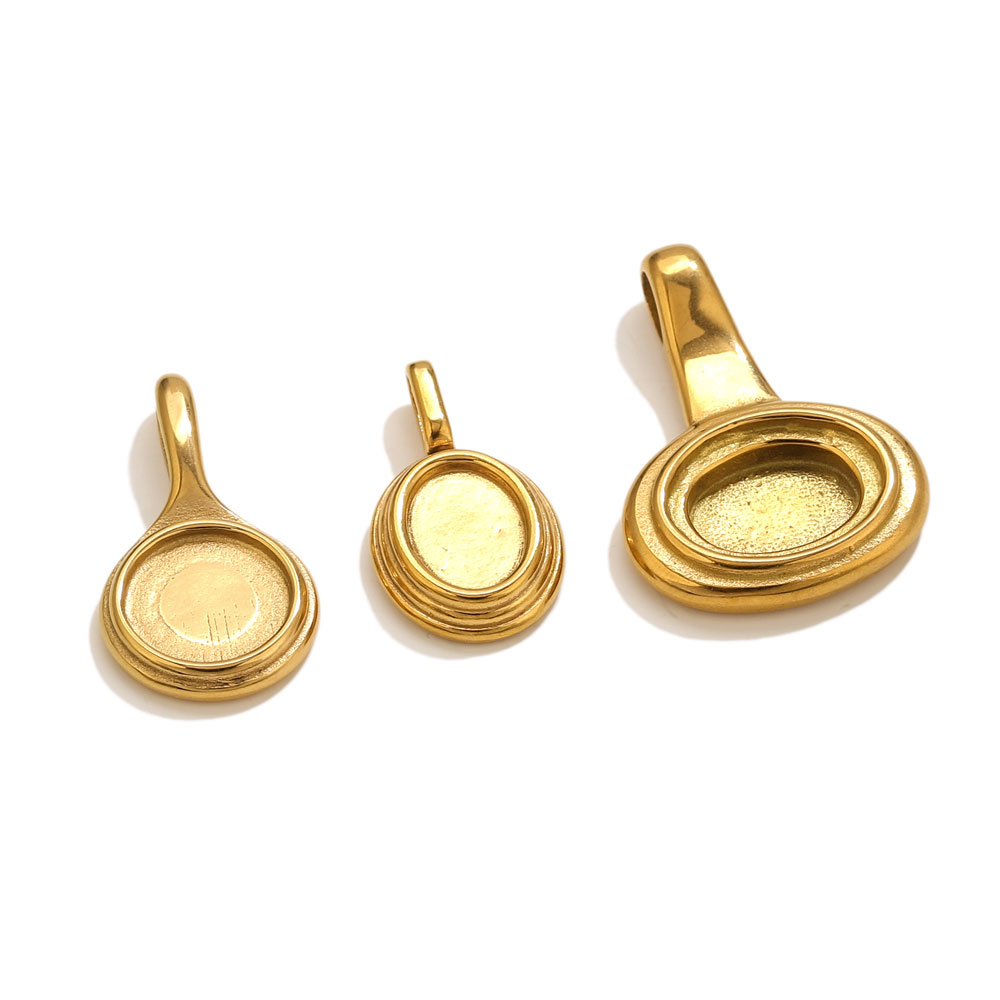 5pcs Stainless Steel Round Ova - Resin Crafts Diy 评论和价格