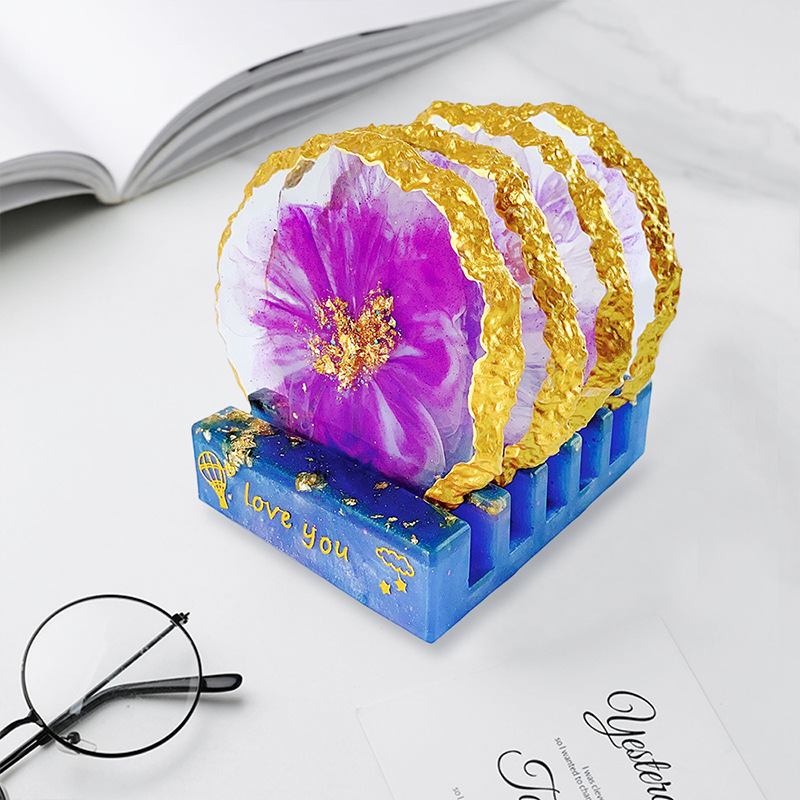 DM413 Drusy Coaster Resin Mold - Geode Mold Silicone 评论和价格