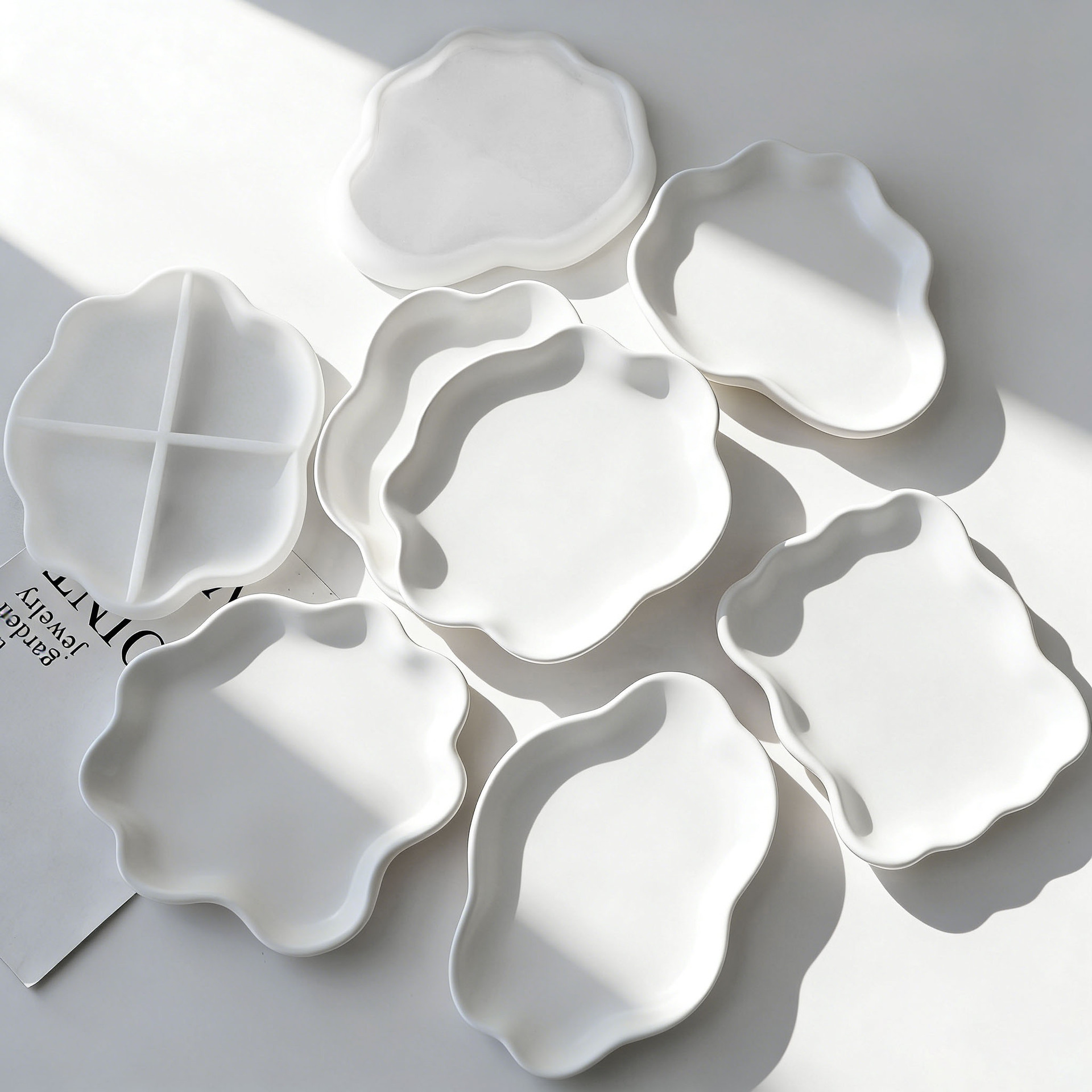 DIY Geometric Wave Plaster Coa - Serving Tray Mold 评论和价格