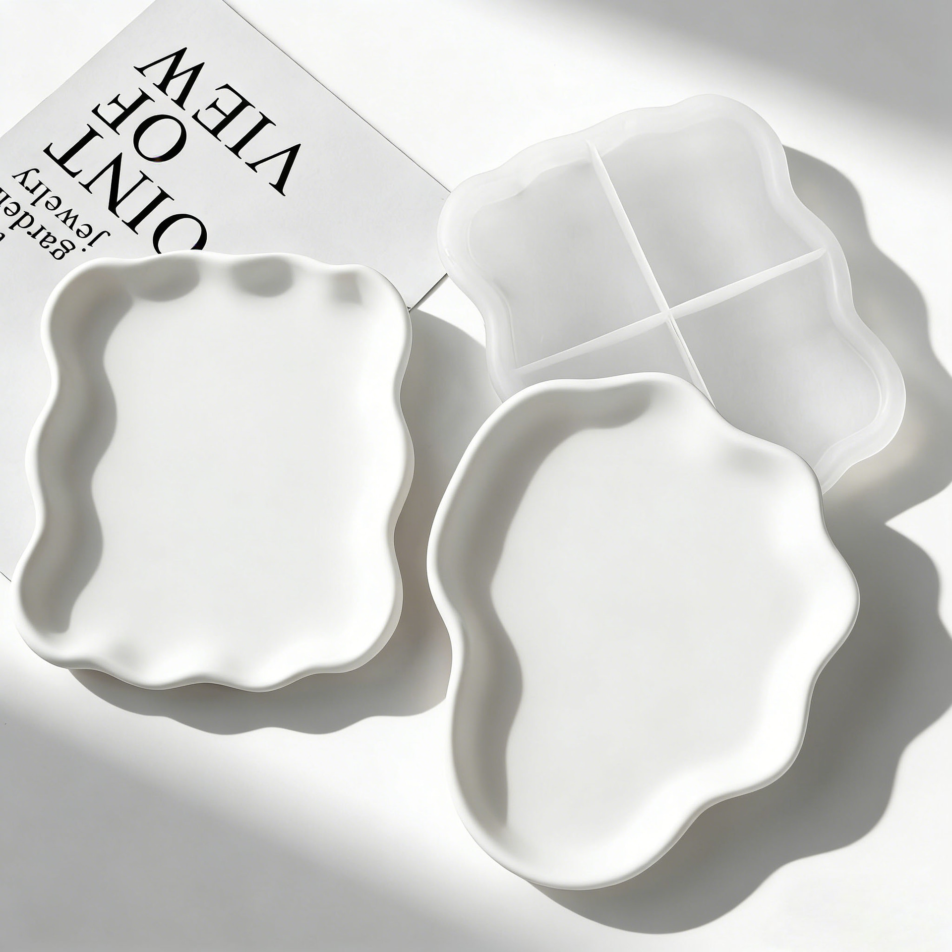 DIY Geometric Wave Plaster Coa - Serving Tray Mold 评论和价格