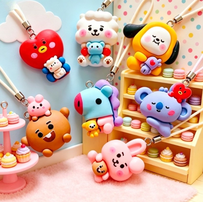7pcs BT21 Resin Cartoon Charm  - Resin Crafts Diy 评论和价格