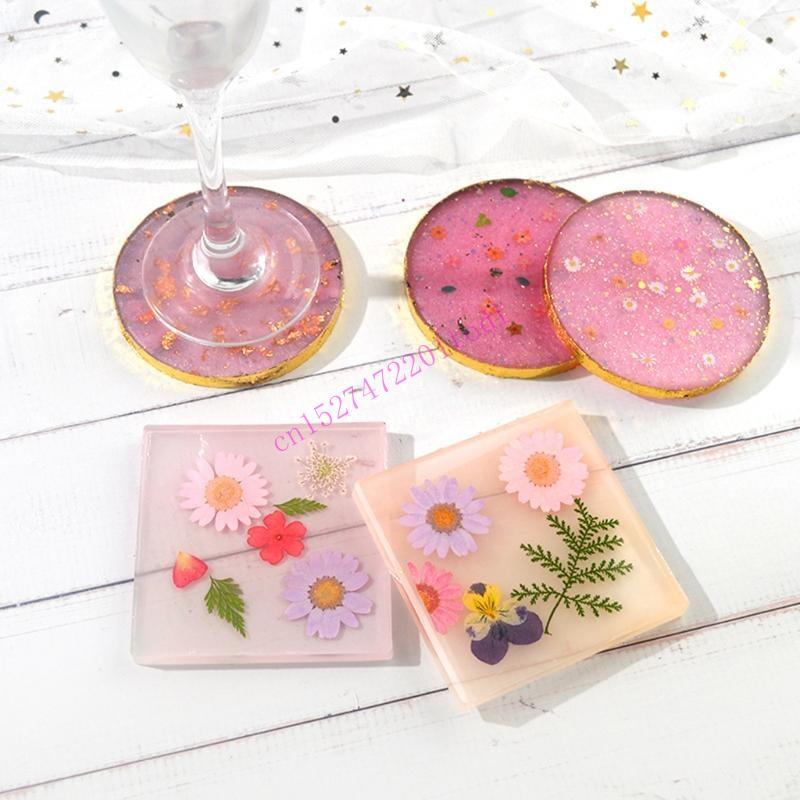 2Pcs Round Square Resin Mold G - Geode Mold Silicone 评论和价格
