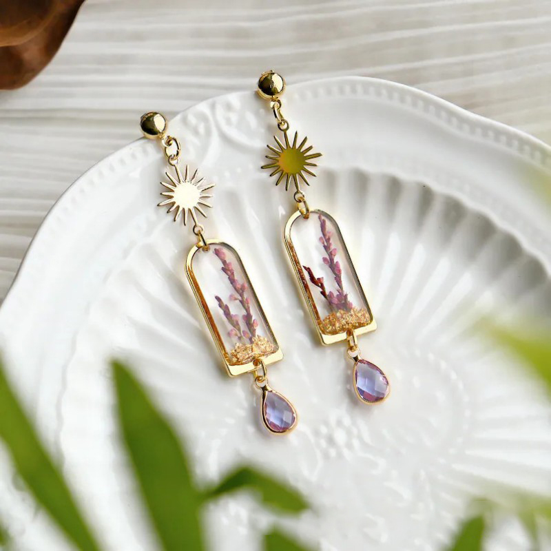 Unique Purple Lavender Earring - Dried Flower Bulk 评论和价格