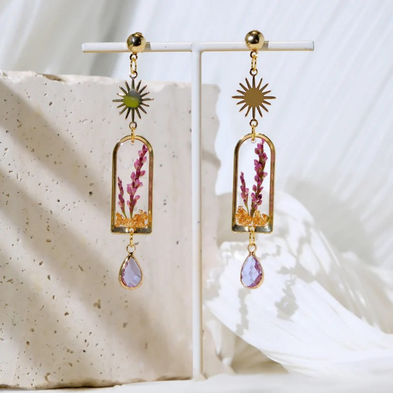 Unique Purple Lavender Earring - Dried Flower Bulk 评论和价格