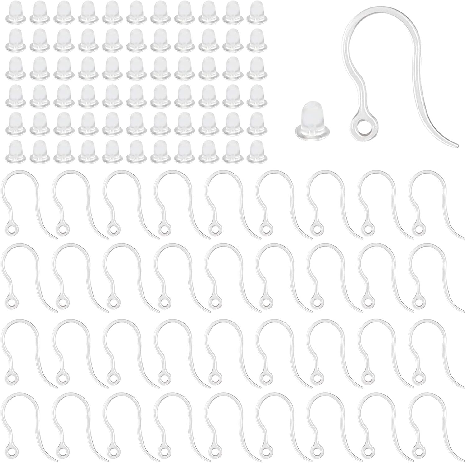 40pcs Clear Plastic Earring Ho - Resin Craft Projects 评论和价格