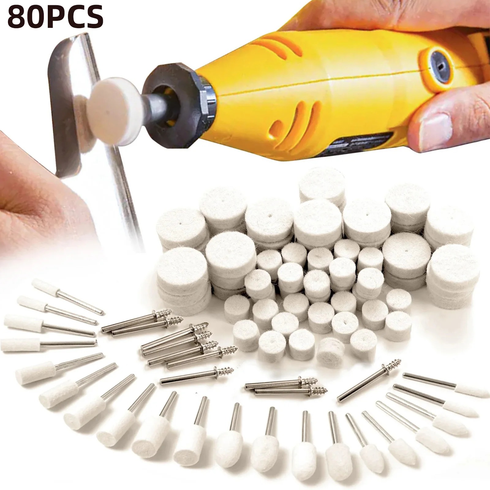 80PCS Wool Felt Buffing Wheel  - Resin Crafts Diy 评论和价格