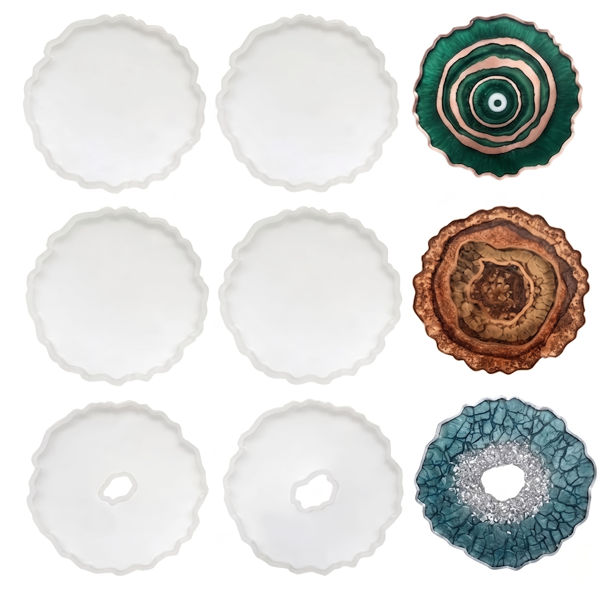6pcs Irregular Agate Geode Coa - Geode Mold Silicone 评论和价格