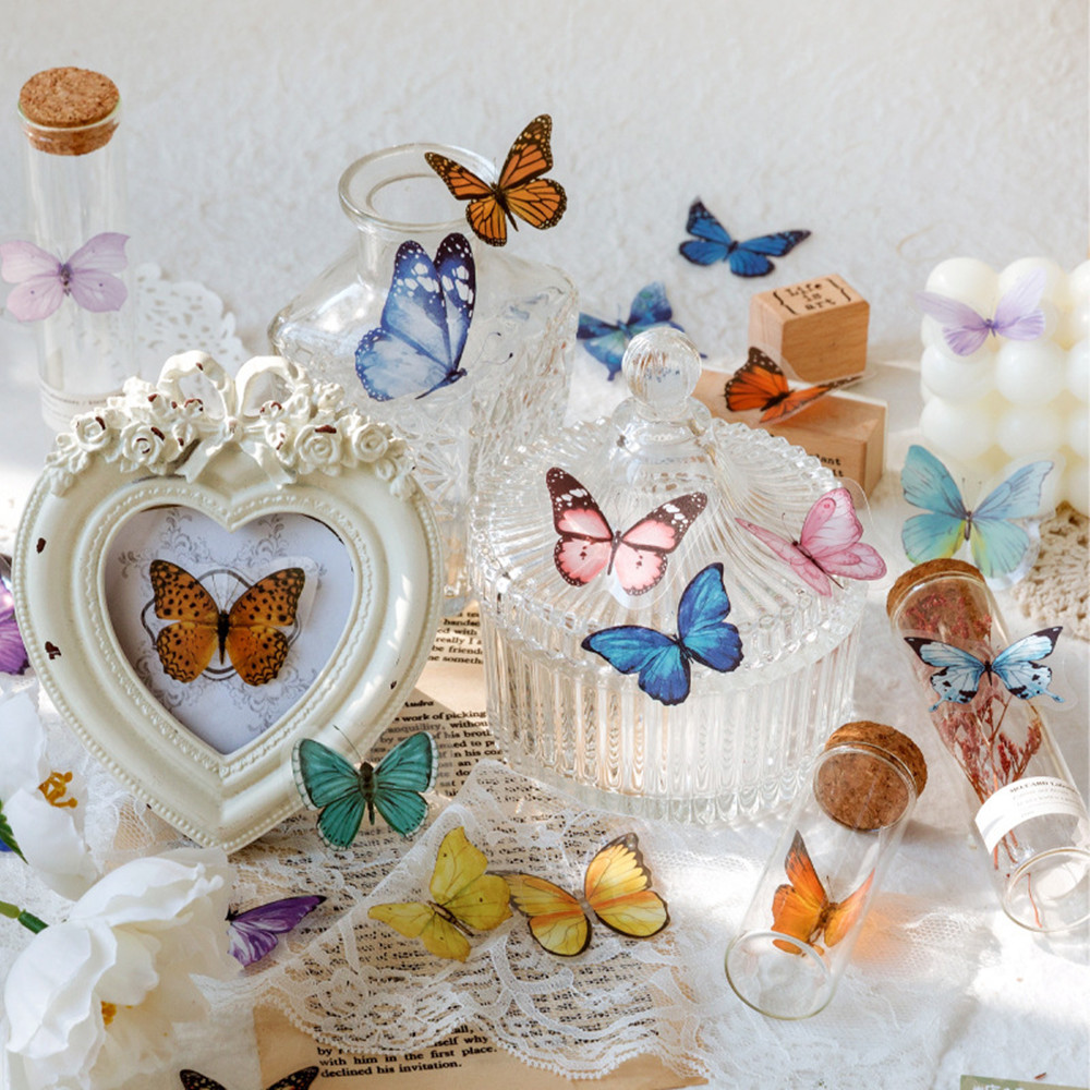 40Pcs/Bag Butterfly Stickers P - Resin Craft Ideas 评论和价格